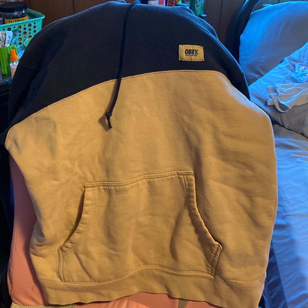 This is a two colored hoodie